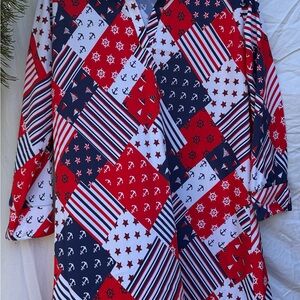 Nautical Patchwork Women’s dress - Red, White, and Blue
